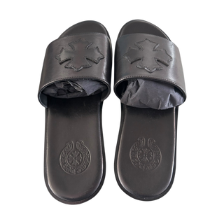 Chrome Hearts Black Cross Patch Slides