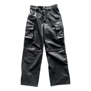 Chrome Hearts Black Leather Cargo Pants