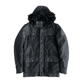Chrome Hearts Black Leather Fleur Parka Jacket