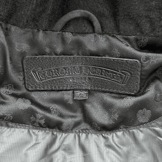 Chrome Hearts Black Leather Fleur Parka Jacket