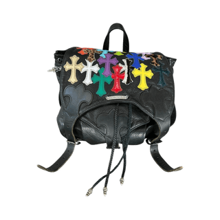 Chrome Hearts Black Multicolor Cross Patch Leather Gunslinger Backpack