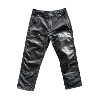 Chrome Hearts Black Nylon & Leather Carpenter Pants