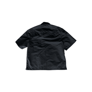Chrome Hearts Black Nylon & Leather Zip Up Shirt