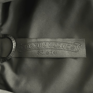 Chrome Hearts Black Nylon & Leather Zip Up Shirt