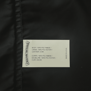 Chrome Hearts Black Nylon & Leather Zip Up Shirt