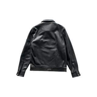 Chrome Hearts Black Triple Cross Patch Leather Jacket