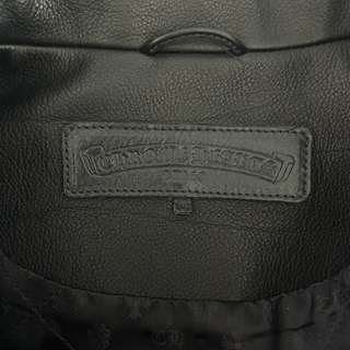 Chrome Hearts Black Triple Cross Patch Leather Jacket