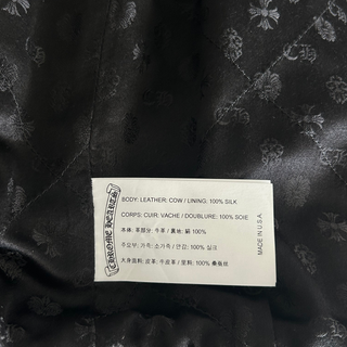 Chrome Hearts Black Triple Cross Patch Leather Jacket