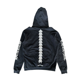 Chrome Hearts Black & White Cemetery Cross Logo Hoodie