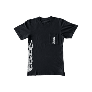 Chrome Hearts Black & White Flame Logo T-Shirt
