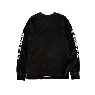 Chrome Hearts Black & White Script Logo Thermal Longsleeve T-Shirt