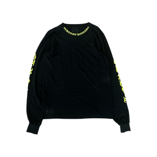 Chrome Hearts Black & Yellow Neck Logo Longsleeve T-Shirt