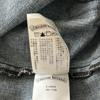 Chrome Hearts Blue & Black Cross Patch Denim Button Up Shirt