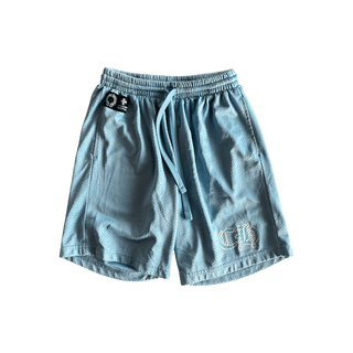 Chrome Hearts Blue & White Logo Mesh Shorts
