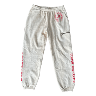 Chrome Hearts Drake Cream & Pink Certified Chrome Cross Logo Sweatpants