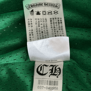Chrome Hearts Green & Yellow Logo Mesh Shorts