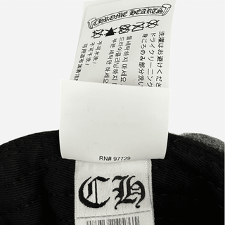 Chrome Hearts Grey & Black Leather CH Logo Wool Hat