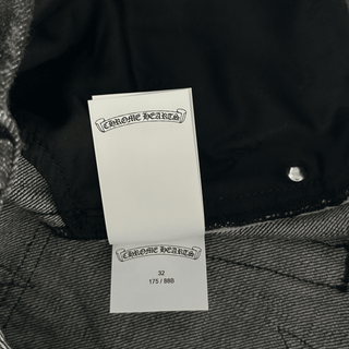 Chrome Hearts Grey & Black Star Patch Fleur Knee Jeans
