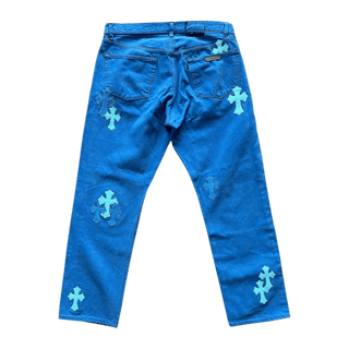 Chrome Hearts Levi's London Exclusive Blue Dyed Cross Patch Jeans