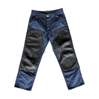 Chrome Hearts Navy Nylon & Leather Carpenter Pants