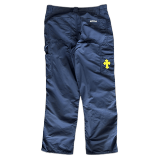 Chrome Hearts Navy Nylon & Leather Carpenter Pants