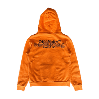 Chrome Hearts Off-White Orange & Black Scroll Logo Hoodie