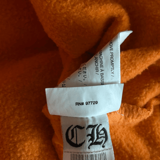 Chrome Hearts Off-White Orange & Black Scroll Logo Hoodie
