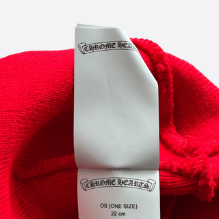 Chrome Hearts Red & White CH Logo Embroidered Beanie