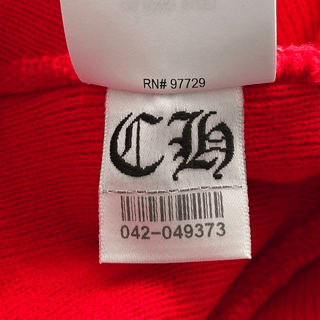 Chrome Hearts Red & White CH Logo Embroidered Beanie