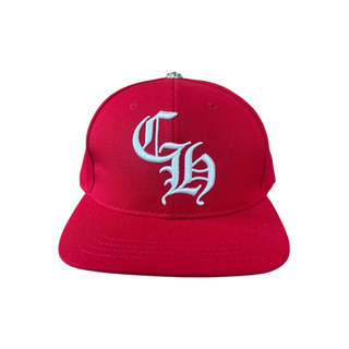 Chrome Hearts Red & White CH Logo Hat