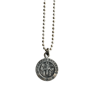 Chrome Hearts Silver Angel Medallion Necklace