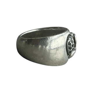Chrome Hearts Silver & Black Diamond Heart Ring