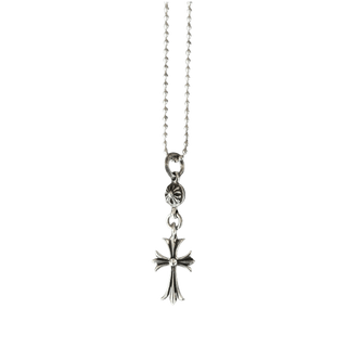 Chrome Hearts Silver Cross Ball Pendant Necklace