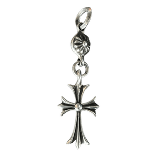 Chrome Hearts Silver Cross Ball Pendant Necklace