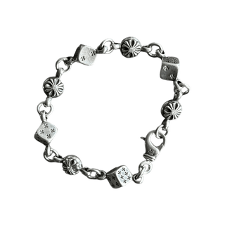 Chrome Hearts Silver & Diamond Dice Bracelet