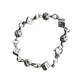 Chrome Hearts Silver & Diamond Dice Bracelet