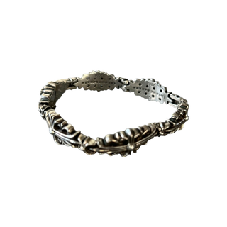 Chrome Hearts Silver Floral Cross Bracelet