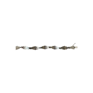 Chrome Hearts Silver Floral Cross Bracelet