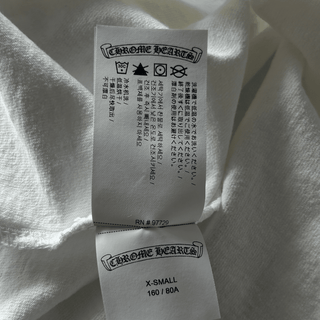 Chrome Hearts White & Black Embroidered Eyechart Logo Cropped T-Shirt