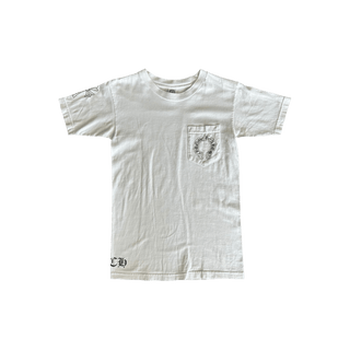 Chrome Hearts White & Black Horseshoe Scroll Logo T-Shirt