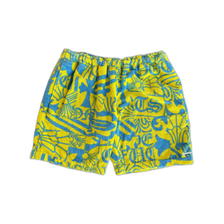 Chrome Hearts Yellow & Blue Print Towel Shorts