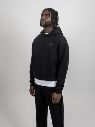 Magiri Core Puff Printed Hoodie in Black