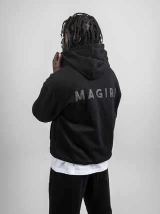 Magiri Core Puff Printed Hoodie in Black