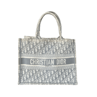 Dior Beige & Grey Oblique Medium Book Tote