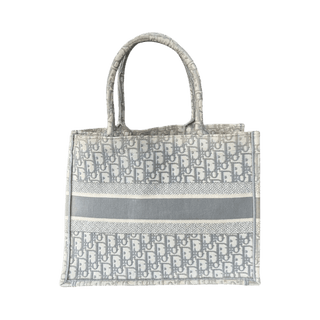 Dior Beige & Grey Oblique Medium Book Tote