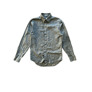 Dior Grey Oblique Silk Blend Button Up Shirt