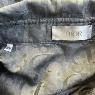 Dior Grey Oblique Silk Blend Button Up Shirt