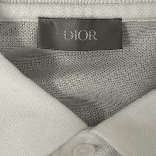 Dior Judy Blame White & Black Pin Embroidered Logo Polo T-Shirt