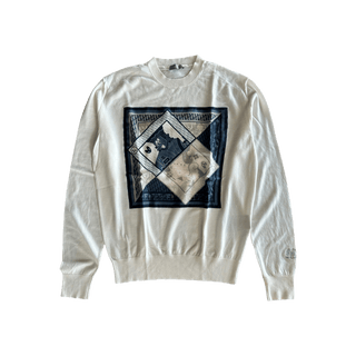 Dior Kenny Scharf White & Multicolor Playing Cards Wool Sweater