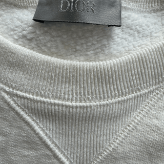 Dior Sacai White Embroidered Patch Sweater